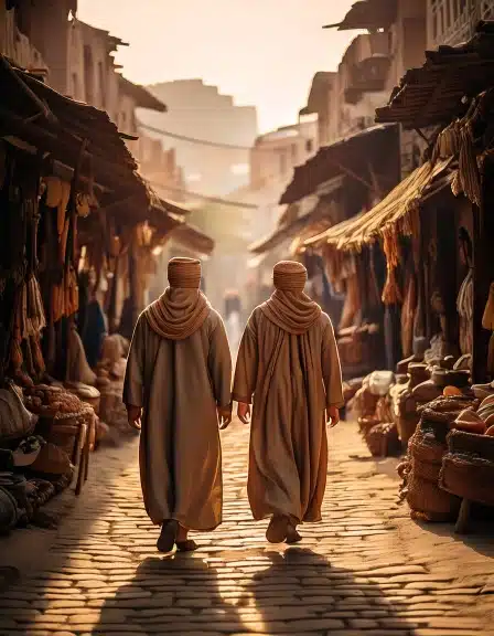 Firefly müslüman 2 erkek kardeş eski zamanda beraber pazar alanında yürüyorlar 14771